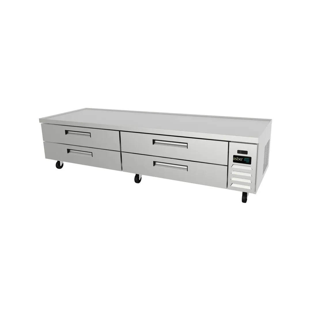 Asber ACBR-96 96" 4 Drawers Refrigerated Chef Base w/ (12) 12" x 20" Pan Capacity