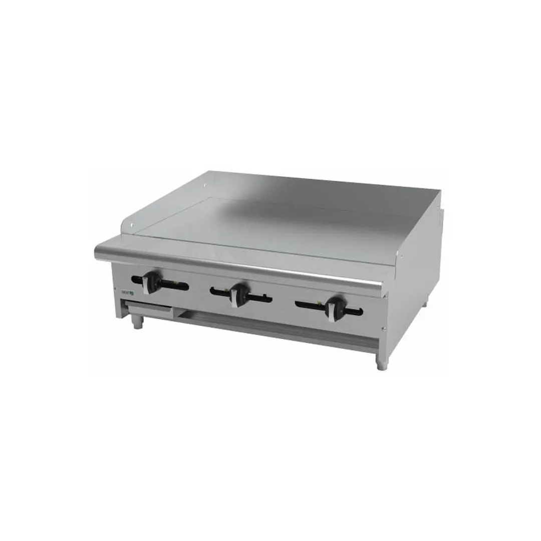 Asber AEMG-36 36" Countertop Gas Griddle with Manual Controls, 5/8" Steel Plate, 90.000 BTU