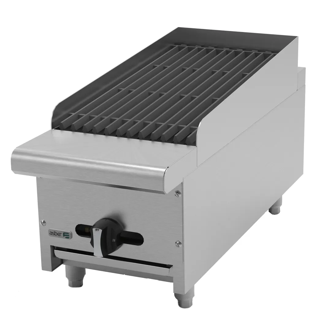 Asber AERB-12 12" Countertop Gas Radiant Charbroiler w/ (1) Burner, 20.000 BTU