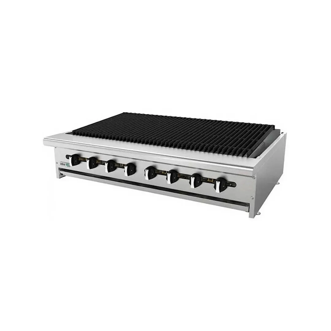 Asber AERB-48 48" Countertop Gas Radiant Charbroiler w/ (8) Burners, 160.000 BTU