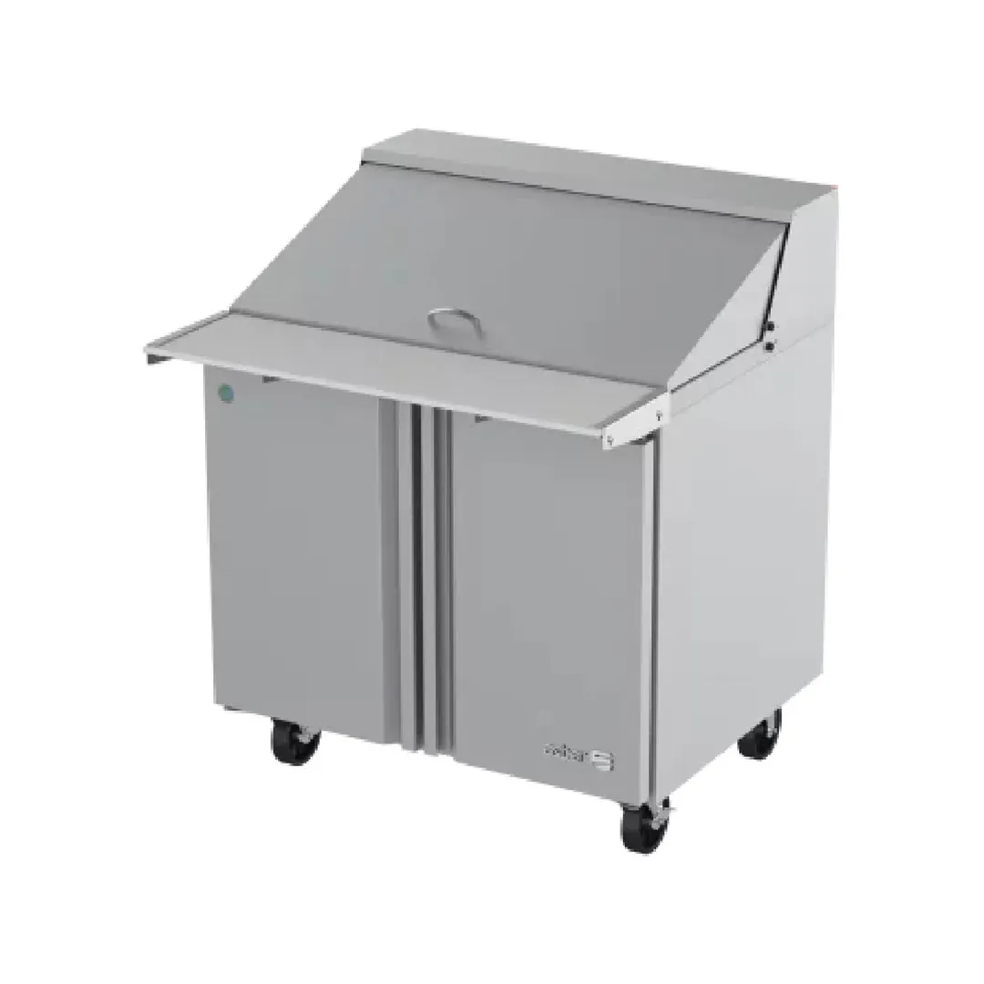 Asber APTM-36-15 37" 2-Door Mega Top Sandwich and Salad Prep Table, 15 Pans, Stainless Steel