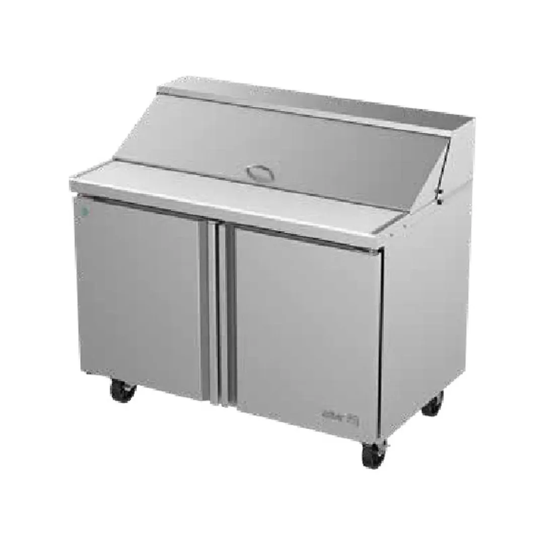 Asber APTS-36-10 36" 1-Door Sandwich and Salad Prep Table, 10 Pans, Stainless Steel