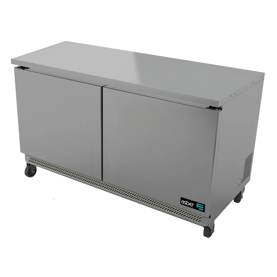 Asber AUTR-48 48" Two Section Undercounter Refrigerator w/ 2 Doors, 12.1 cu. ft.