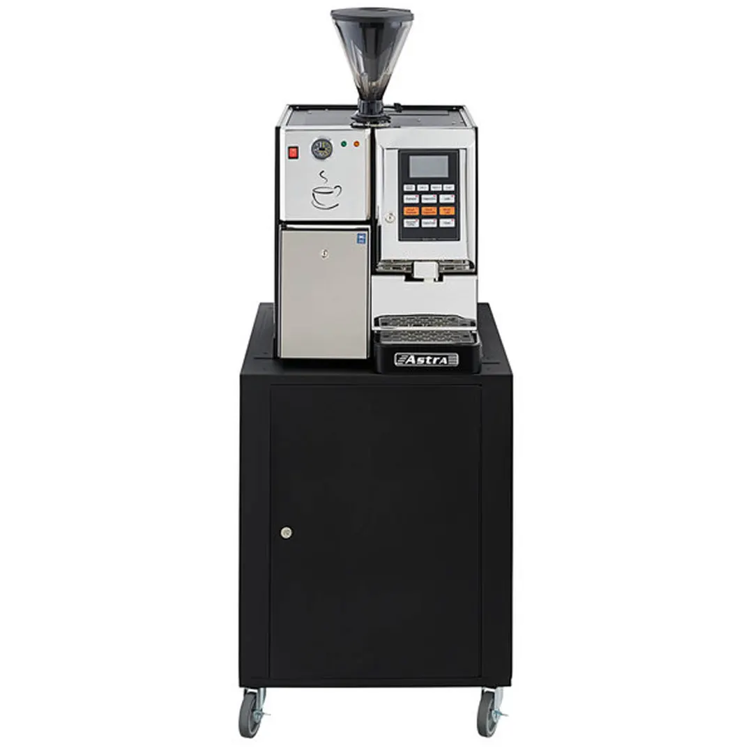 Astra Manufacturing CAR100 26" Commercial Espresso Cart with Water Jug / Black Powder-Coated Steel