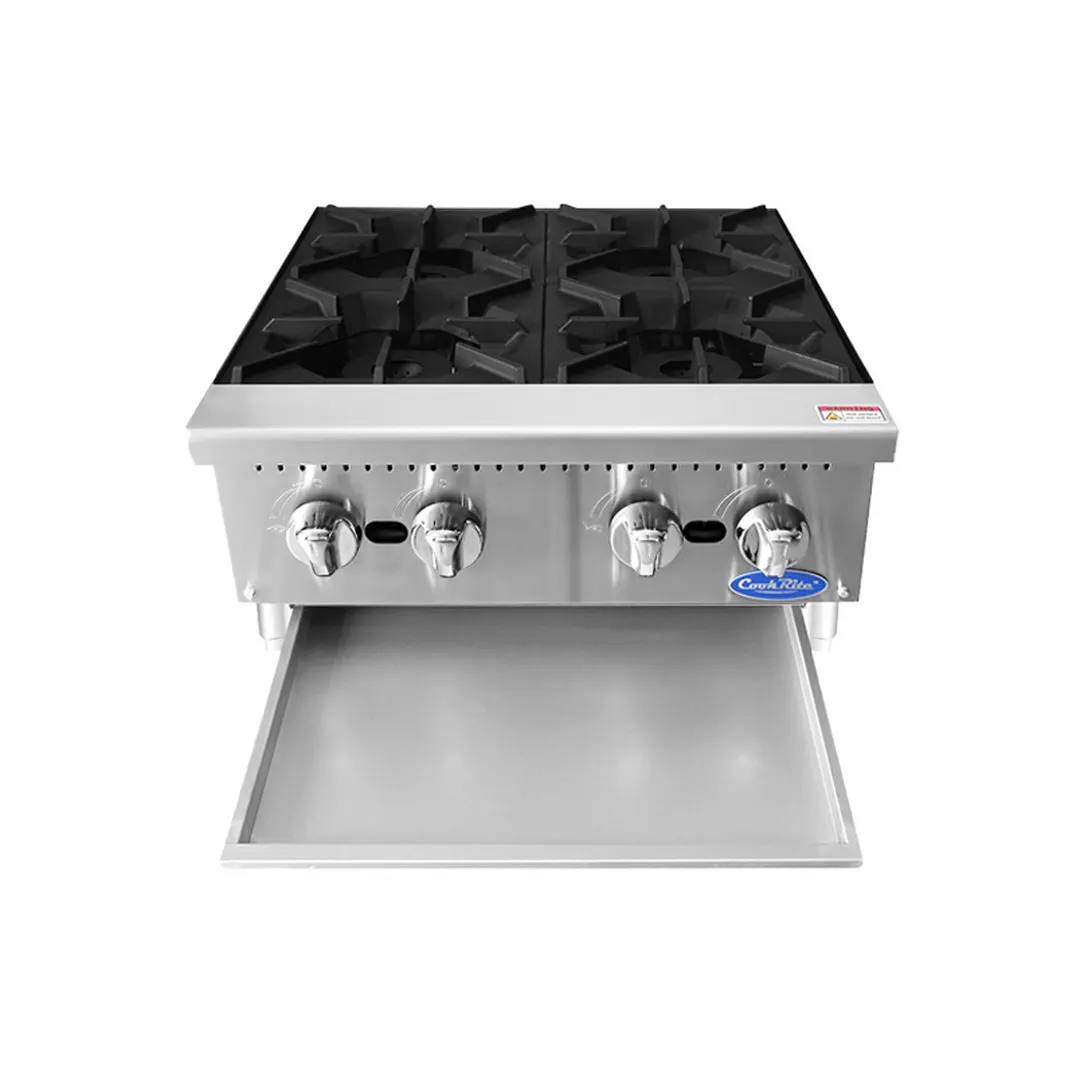 Atosa USA ACHP-4 24" Countertop Gas Hotplate w/ (4) Burners, Manual Controls, 128.000 BTU