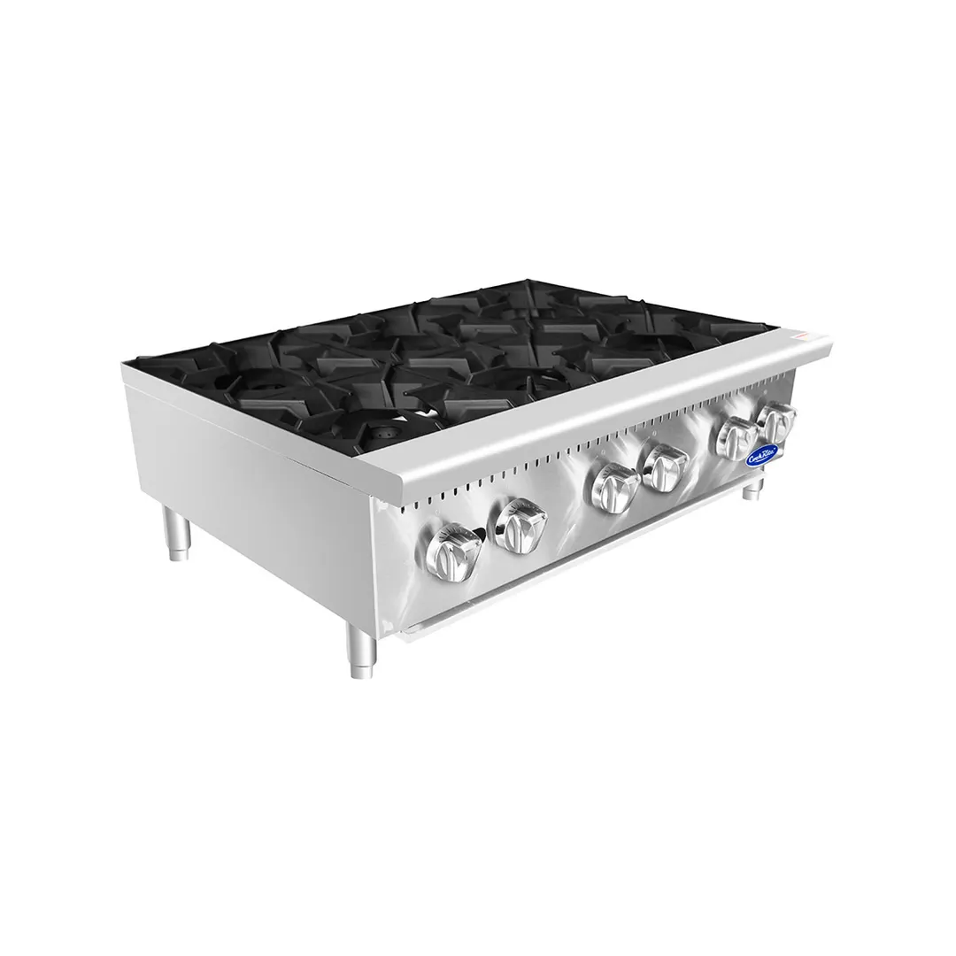 Atosa USA ACHP-6 36" Countertop Gas Hotplate w/ (6) Burners, Manual Controls, 192.000 BTU