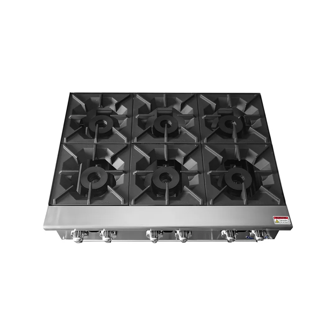 Atosa USA ACHP-6 36" Countertop Gas Hotplate w/ (6) Burners, Manual Controls, 192.000 BTU