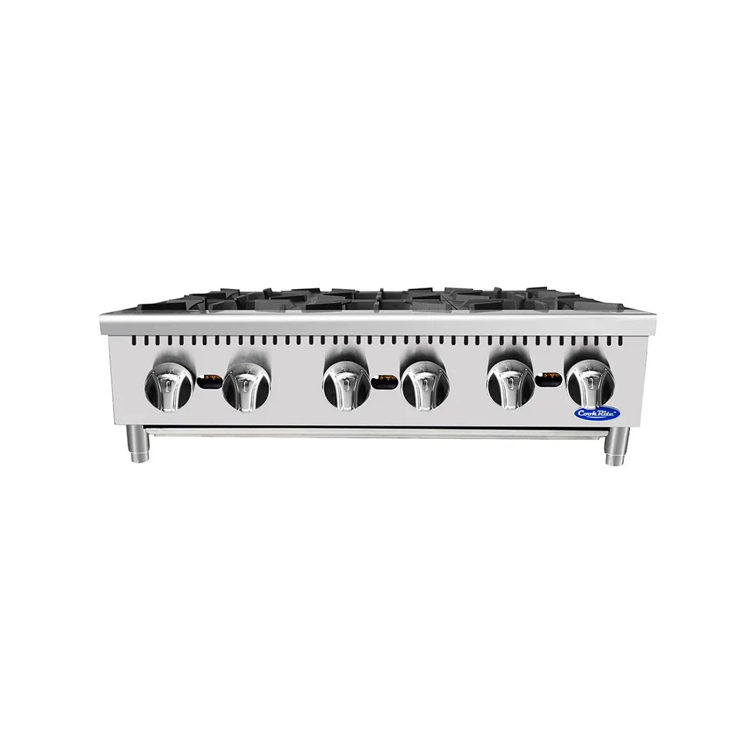Atosa USA ACHP-6 36" Countertop Gas Hotplate w/ (6) Burners, Manual Controls, 192.000 BTU