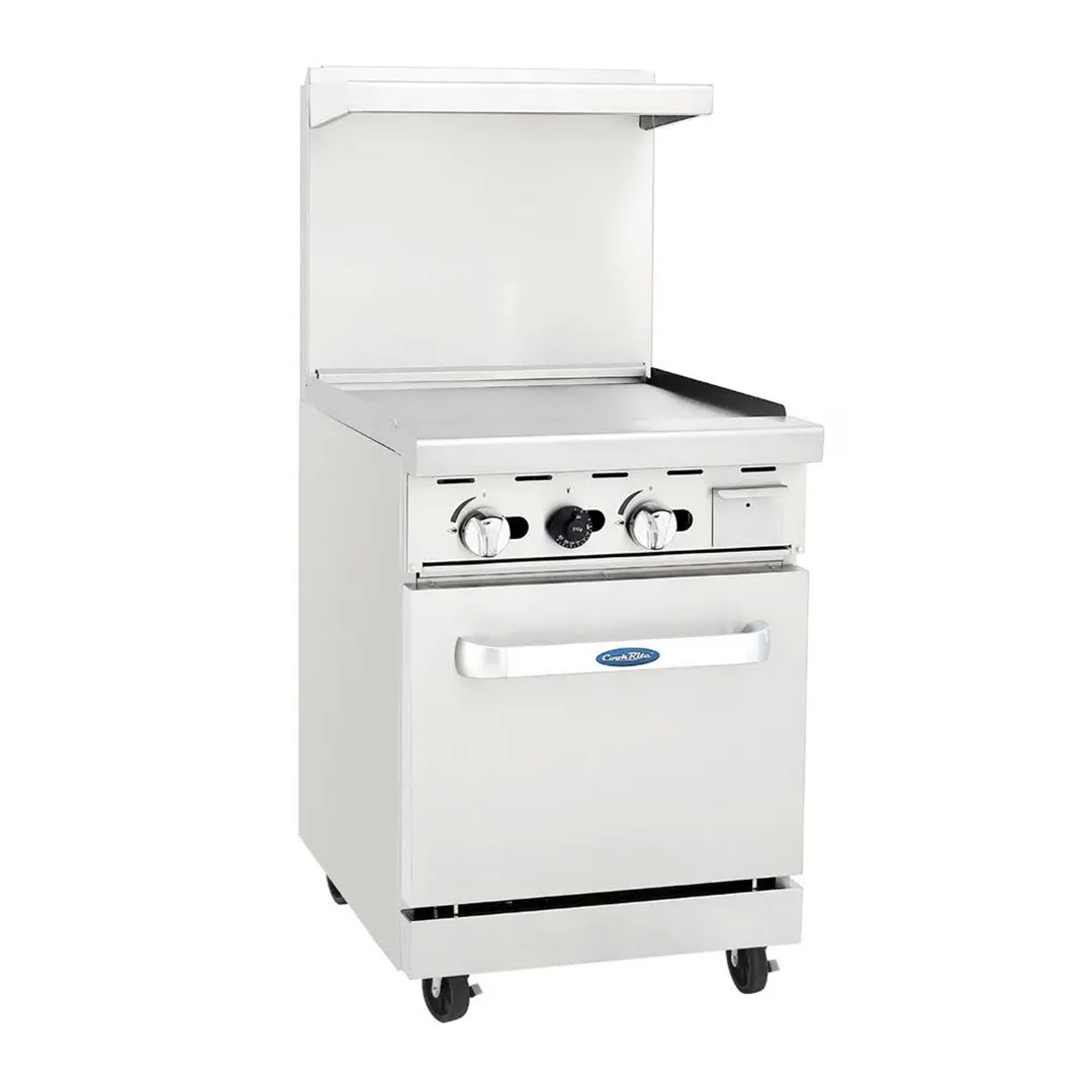 Atosa USA AGR-24G-LP 24" Liquid Propane Gas Restaurant Range w/ 24" Full Griddle, 72.000 BTU 