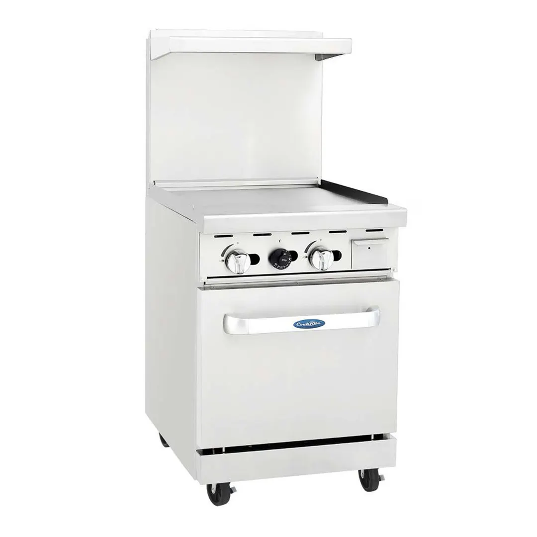 Atosa USA AGR-24G-NG 24" Natural Gas Restaurant Range w/ 24" Full Griddle, 72.000 BTU 