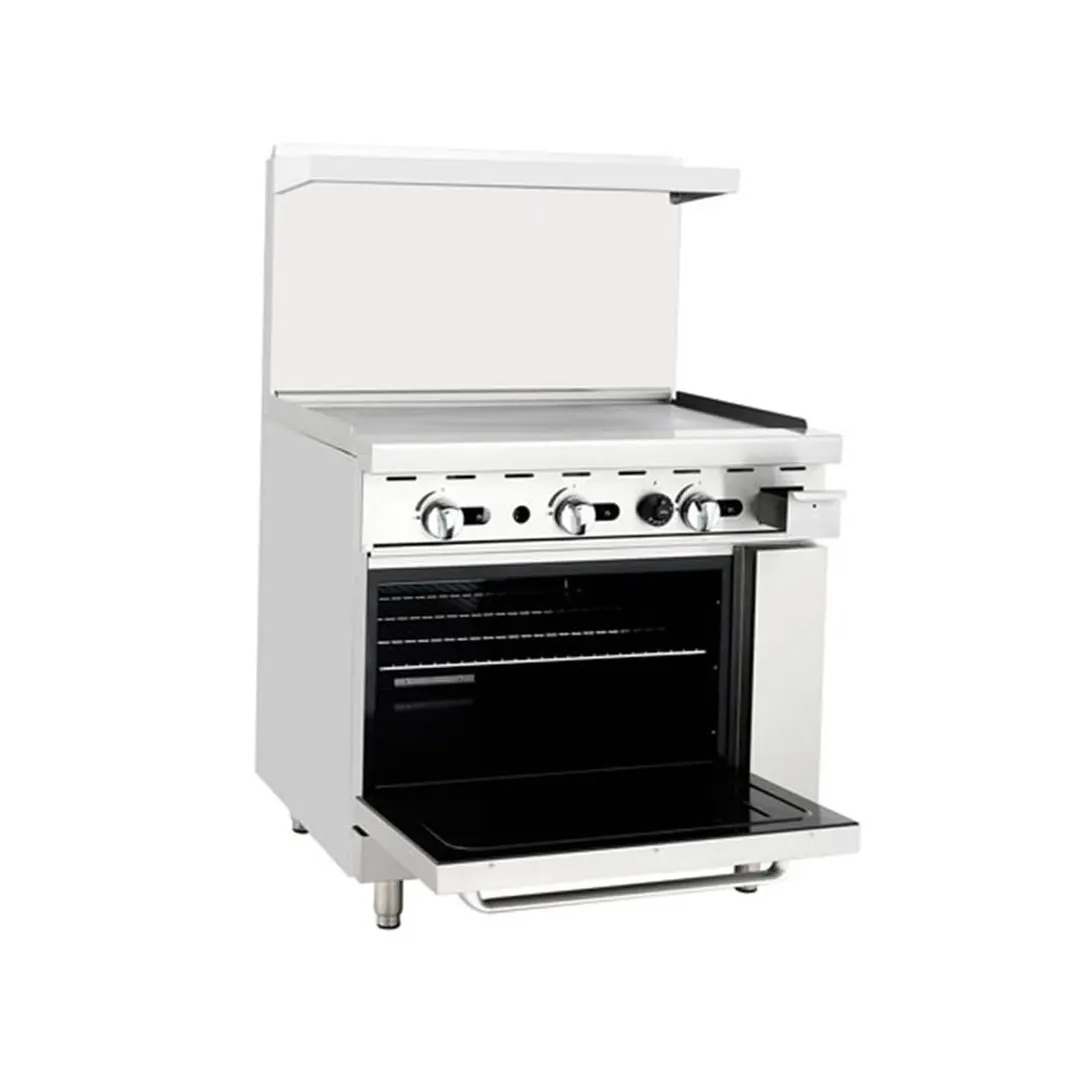 Atosa USA AGR-36G-LP 36" LP Gas Restaurant Range w/ 36" Full Griddle, (1) Standard Oven, 102.000 BTU