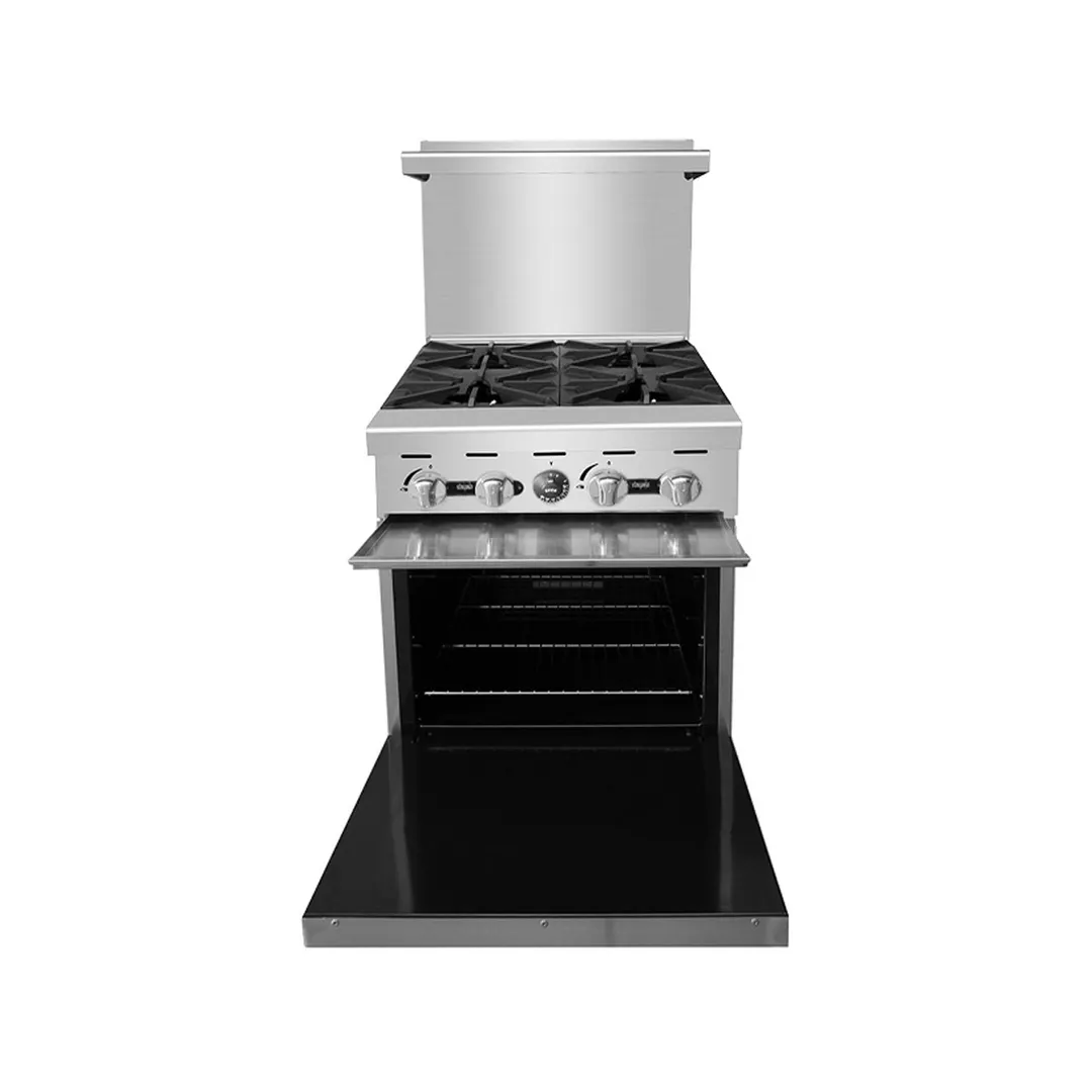 Atosa USA AGR-4B-NG 24" Gas Restaurant Range w/ (4) Open Burners & (1) Oven, 152.000 BTU