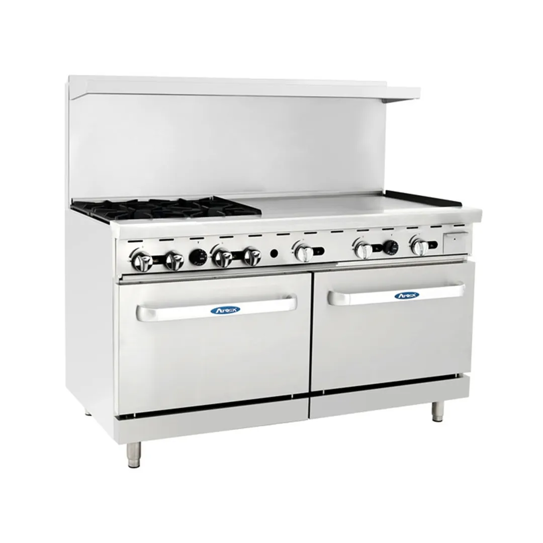 Atosa USA AGR-4B36GR-LP 60" Liquid Propane Gas Restaurant Range w/ (4) Open Burners, 36" Griddle