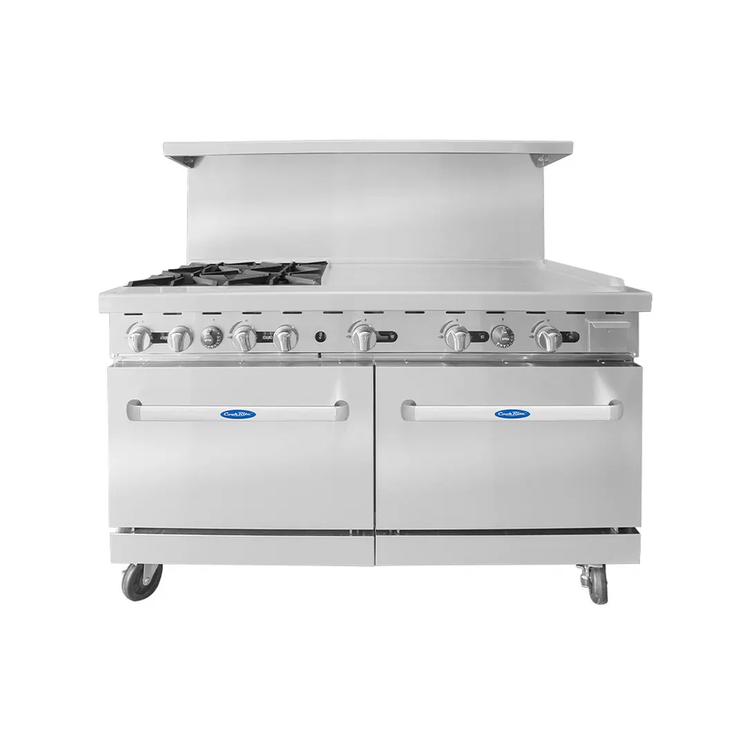 Atosa USA AGR-4B36GR-NG 60" Gas Restaurant Range w/ (4) Open Burners & 36" Griddle, 257.000 BTU