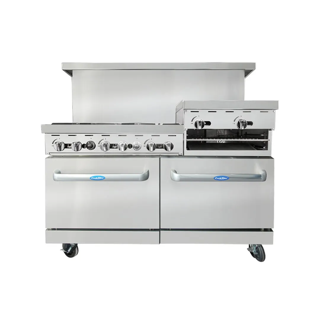 Atosa USA AGR-6B-24RGB-LP 60" LP Gas Restaurant Range, (6) Burners, 24" Raised Griddle, 300.000 BTU