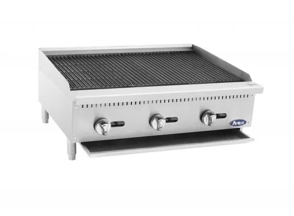 Atosa USA ATCB-36 36" Countertop Gas Radiant/Lava Rock Charbroiler w/ (3) Burners, 105.000 BTU