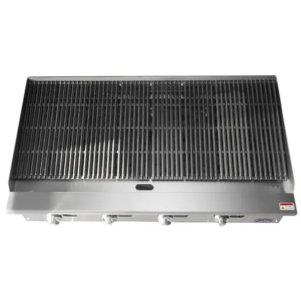 Atosa USA ATCB-48 48" Countertop Gas Radiant/Lava Rock Charbroiler w/ (4) Burners, 140.000 BTU