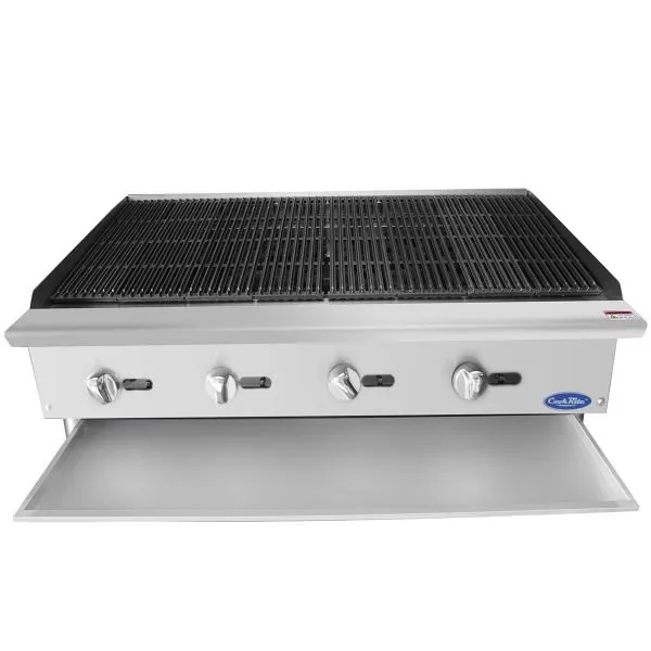 Atosa USA ATCB-48 48" Countertop Gas Radiant/Lava Rock Charbroiler w/ (4) Burners, 140.000 BTU