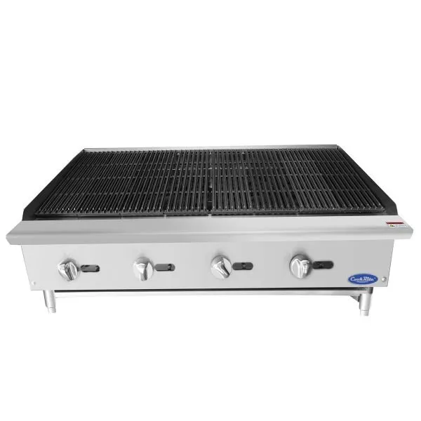 Atosa USA ATCB-48 48" Countertop Gas Radiant/Lava Rock Charbroiler w/ (4) Burners, 140.000 BTU