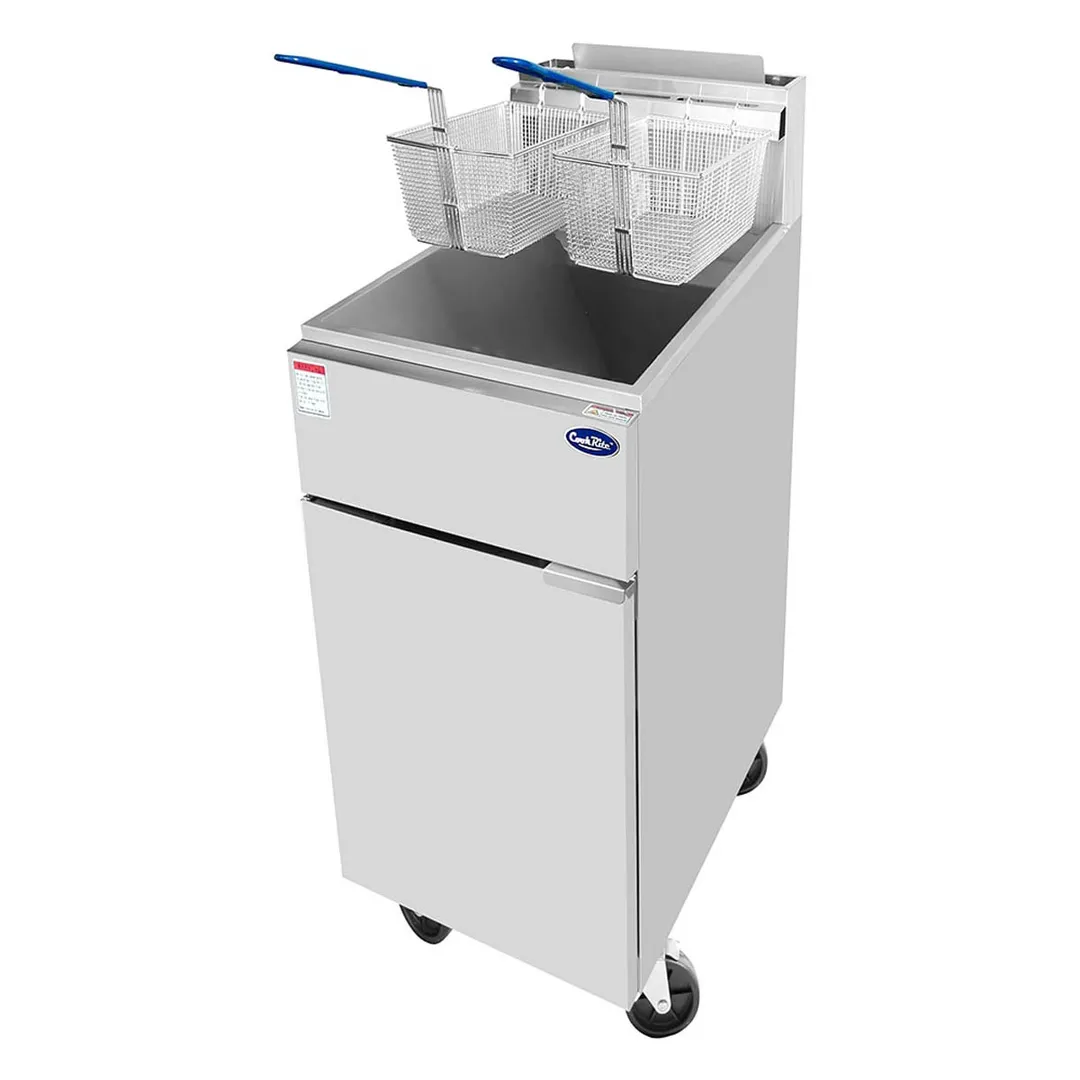 Atosa USA ATFS-35ES-NG Floor Model Natural Gas Fryer w/ 35 lbs, (3) Burners, 60.000 BTU