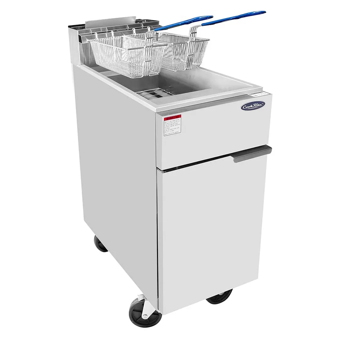Atosa USA ATFS-35ES-NG Floor Model Natural Gas Fryer w/ 35 lbs, (3) Burners, 60.000 BTU
