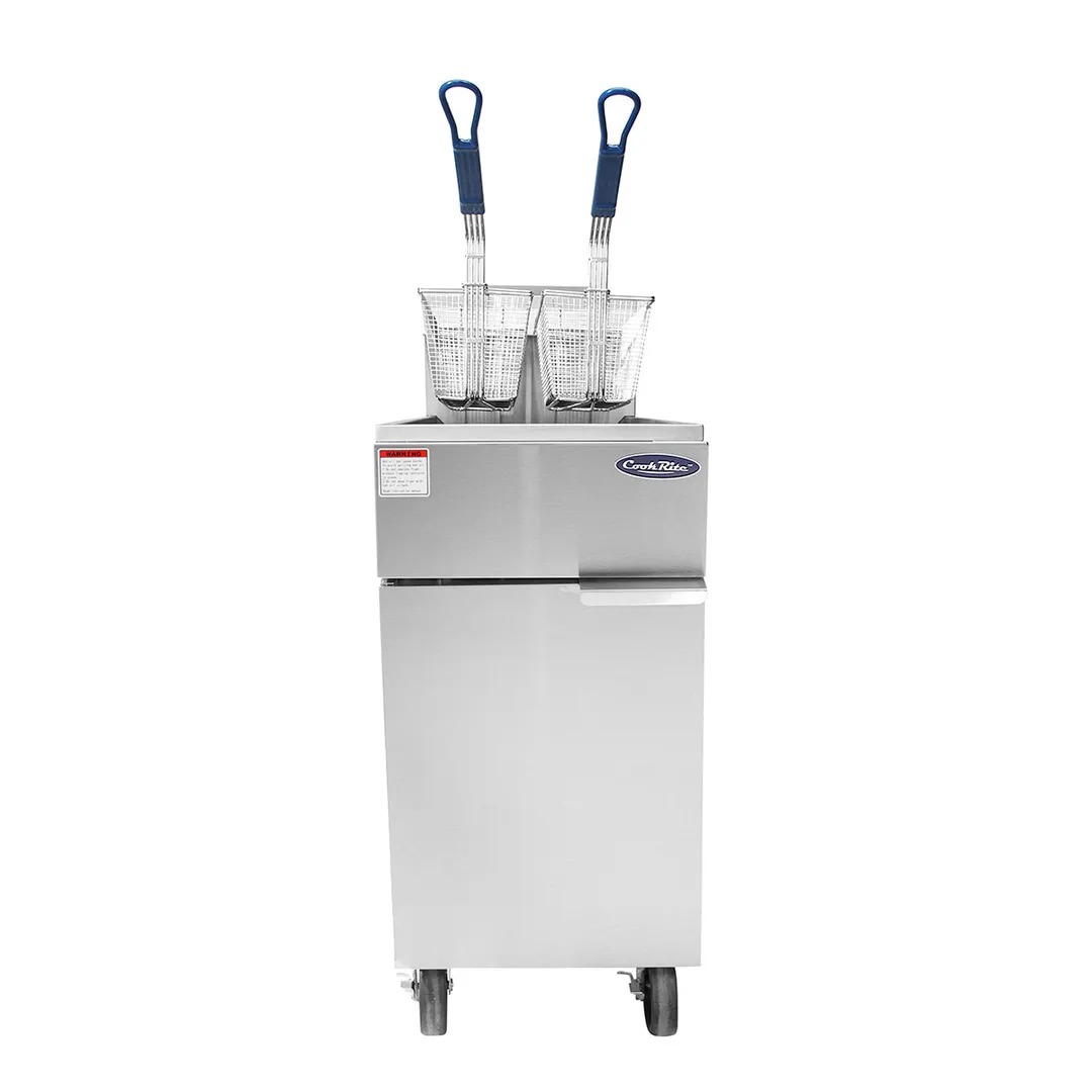 Atosa USA ATFS-35ES-NG Floor Model Natural Gas Fryer w/ 35 lbs, (3) Burners, 60.000 BTU
