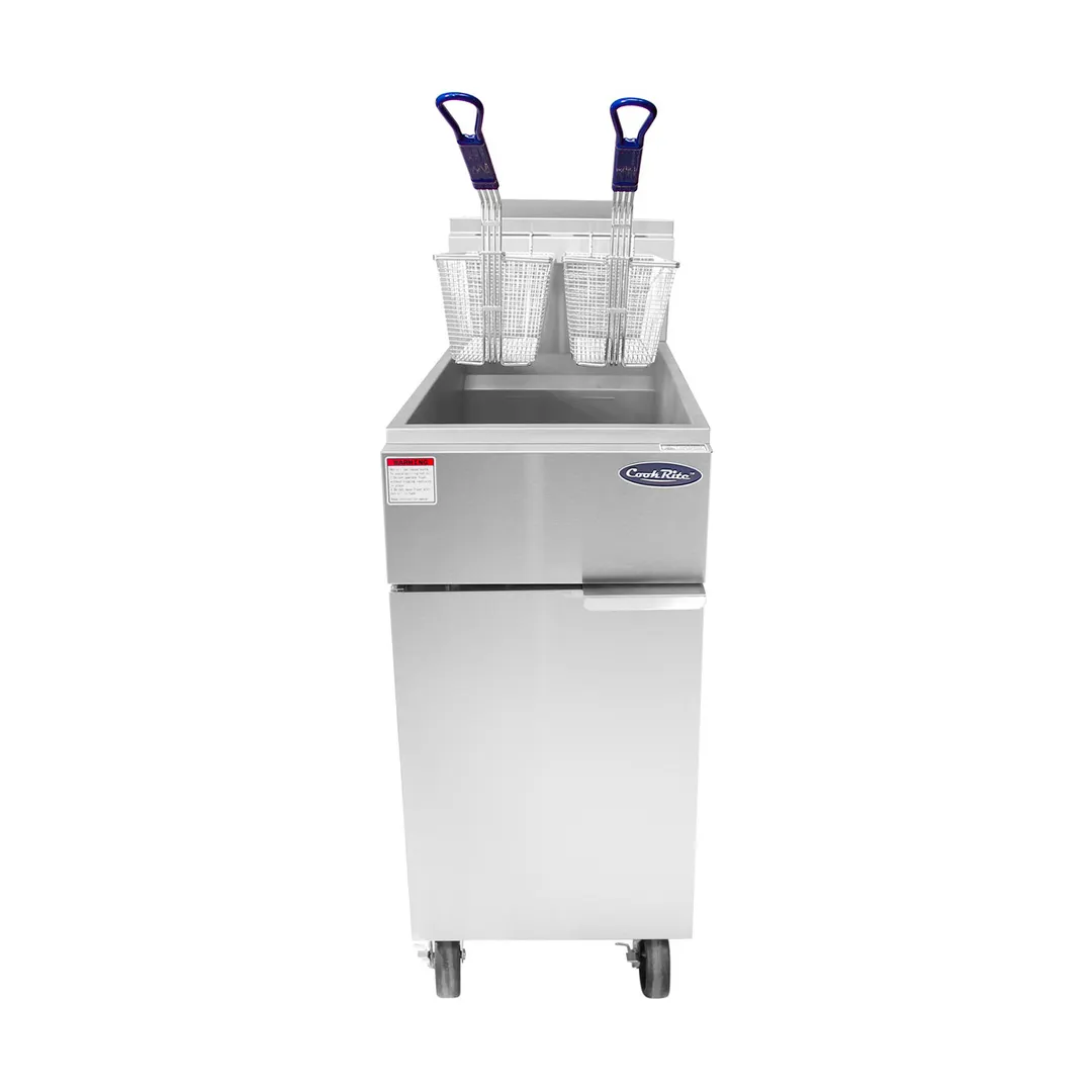 Atosa USA ATFS-40-LP Full Pot Floor Model LP Gas Fryer w/ 40 lbs, (2) Baskets, 90.000 BTU