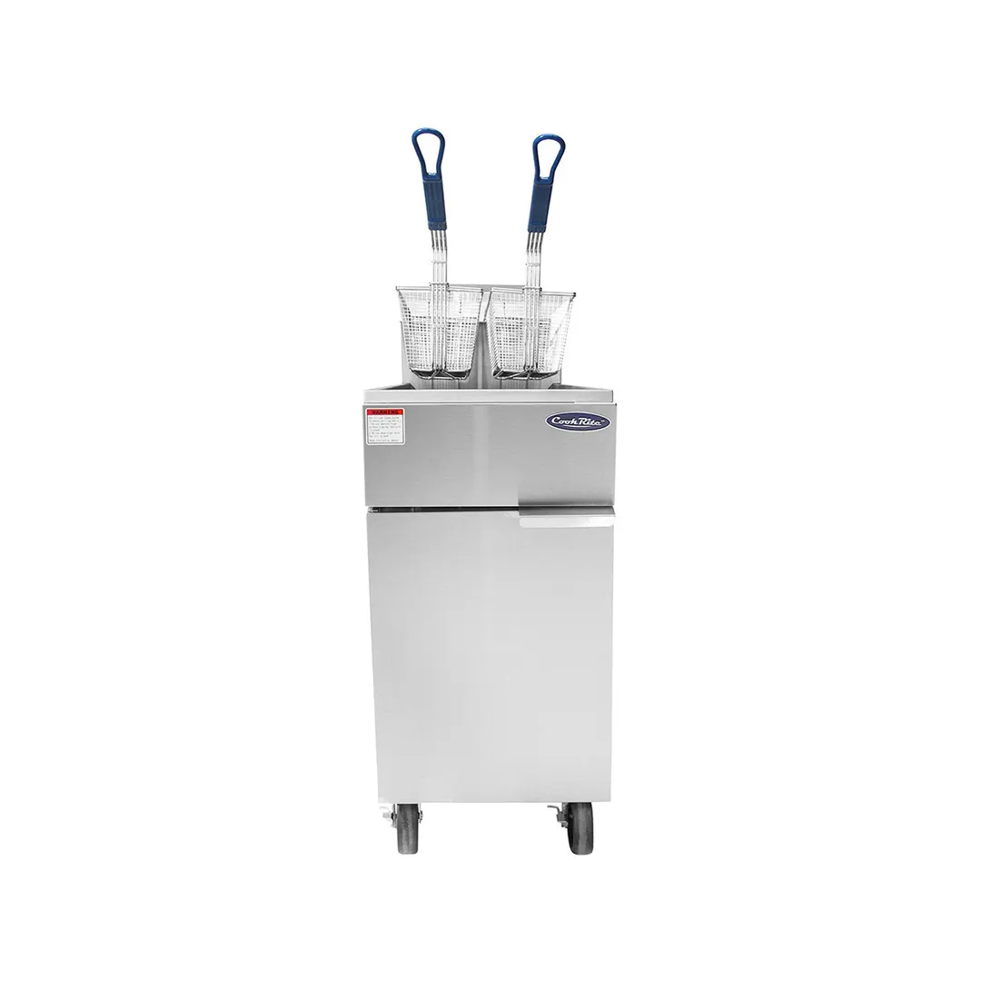 Atosa USA ATFS-40-LP Full Pot Floor Model LP Gas Fryer w/ 40 lbs, (2) Baskets, 90.000 BTU