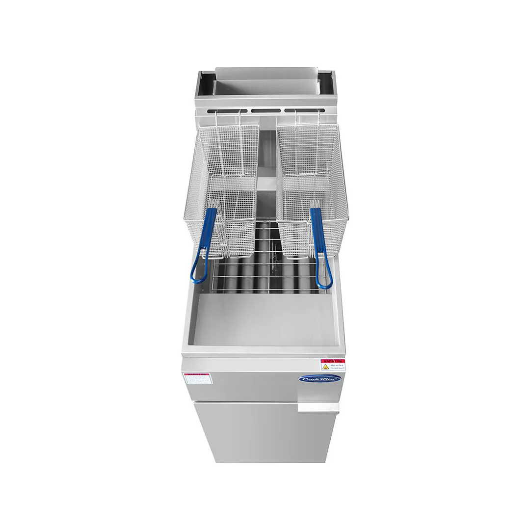 Atosa USA ATFS-40-LP Full Pot Floor Model LP Gas Fryer w/ 40 lbs, (2) Baskets, 90.000 BTU