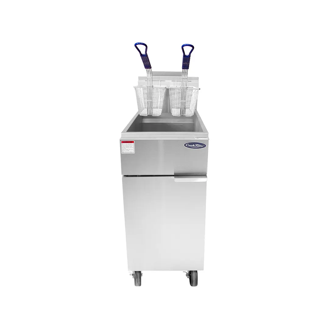 Atosa USA ATFS-50-NG 15" Floor Model Full Pot Natural Gas Fryer, 50 Lbs, (4) Burners, 136.000 BTU 