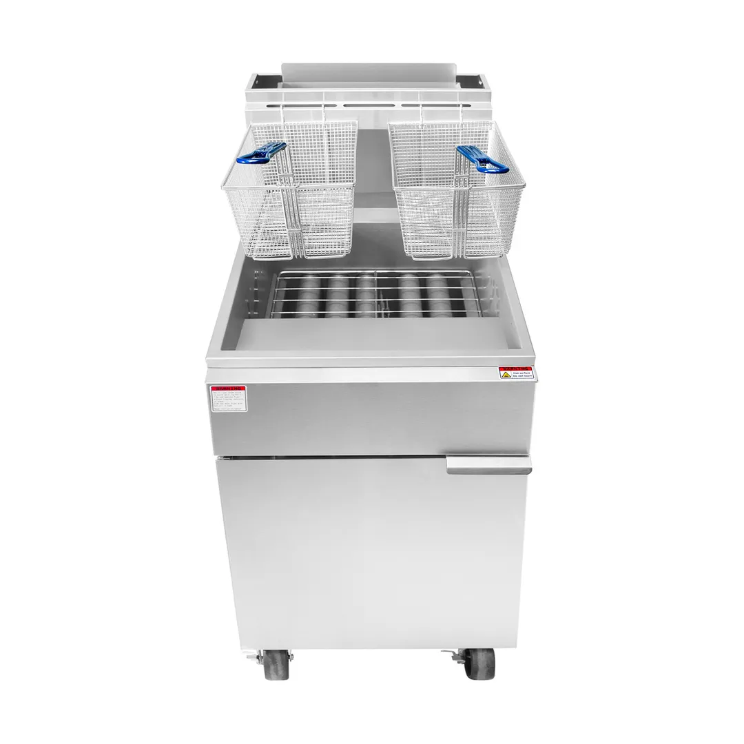 Atosa USA ATFS-75-LP Full Pot Floor Model LP Gas Fryer w/ 75 Lbs, (5) Burners, 150.000 BTU