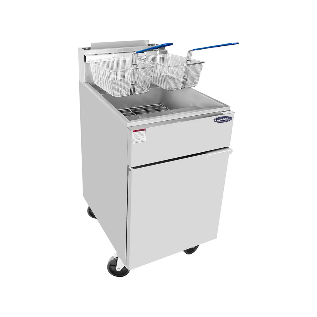 Atosa USA ATFS-75-LP Full Pot Floor Model LP Gas Fryer w/ 75 Lbs, (5) Burners, 150.000 BTU