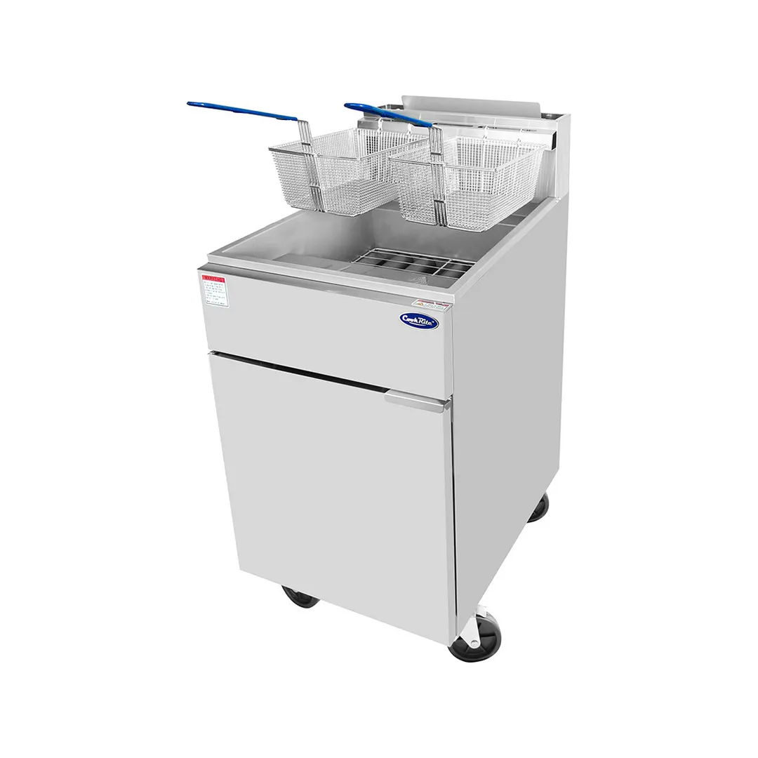Atosa USA ATFS-75-LP Full Pot Floor Model LP Gas Fryer w/ 75 Lbs, (5) Burners, 150.000 BTU