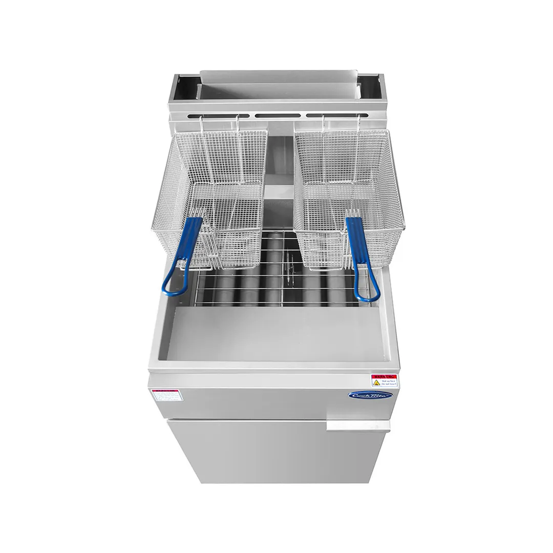 Atosa USA ATFS-75-LP Full Pot Floor Model LP Gas Fryer w/ 75 Lbs, (5) Burners, 150.000 BTU