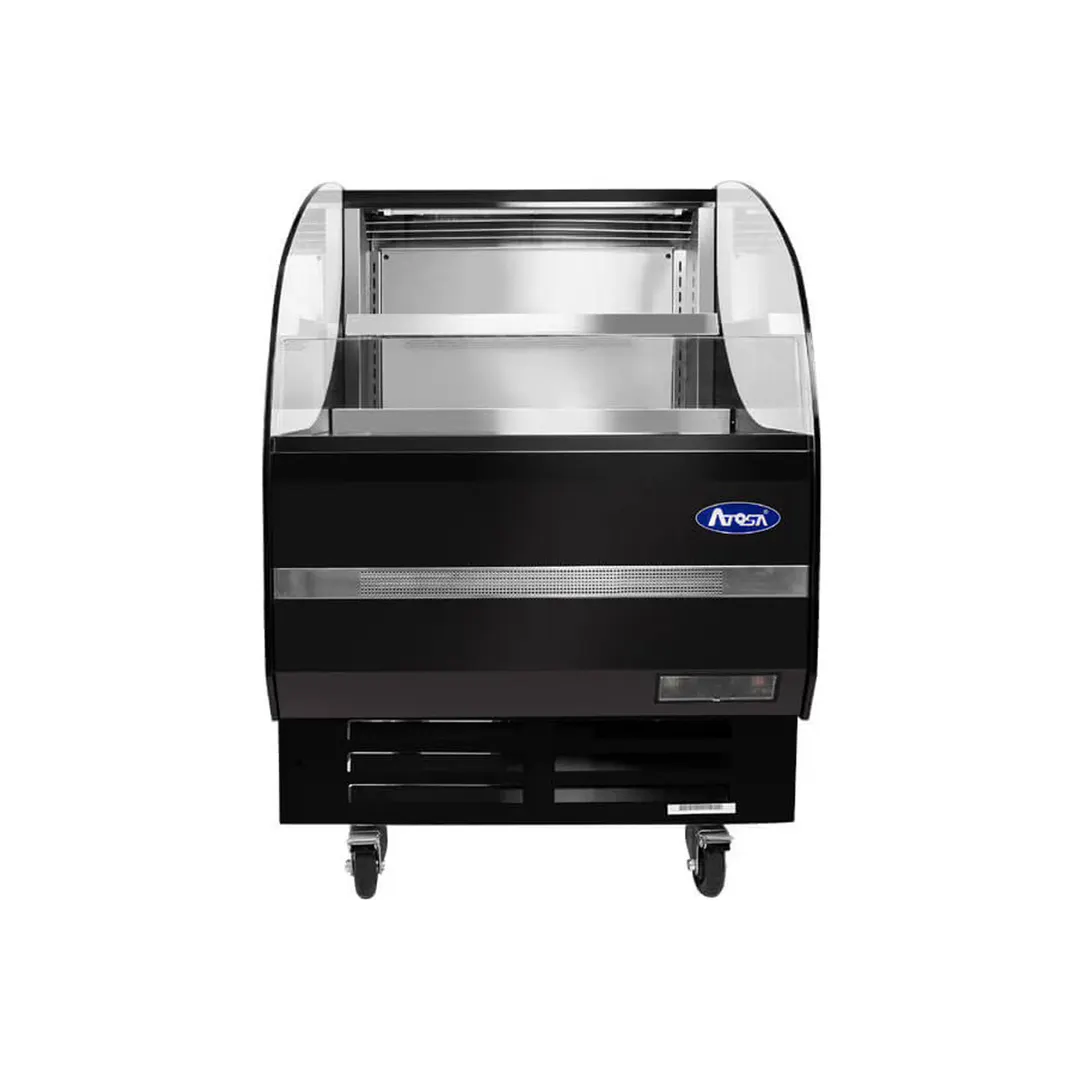 Atosa USA ATHOM-28 26" Horizontal Refrigerated Open Air Merchandiser in Black, 4.1 cu. ft.