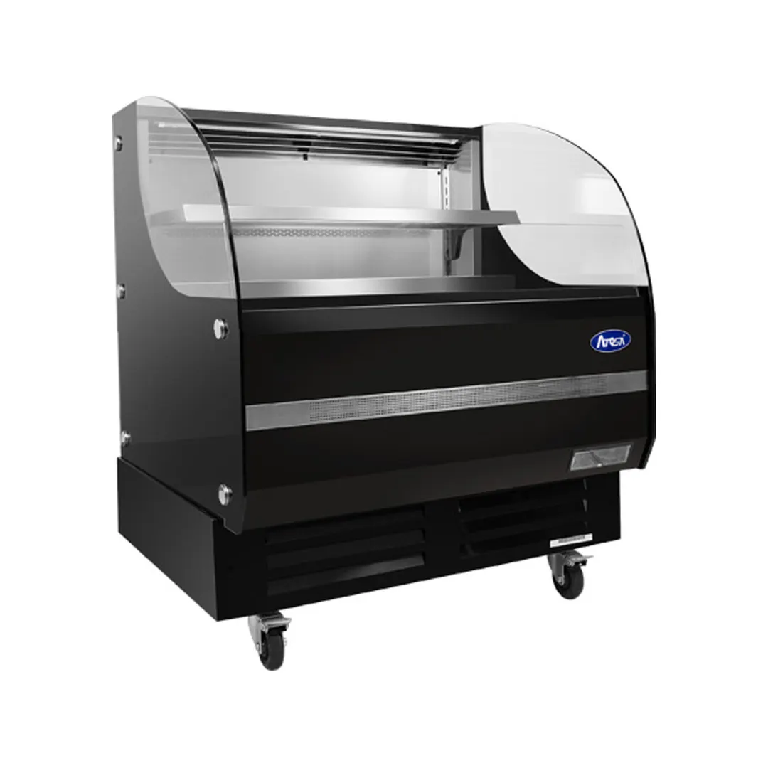 Atosa USA ATHOM-39 38" Black Open Air Merchandiser w/ Glass Side, 6.18 cu. ft.