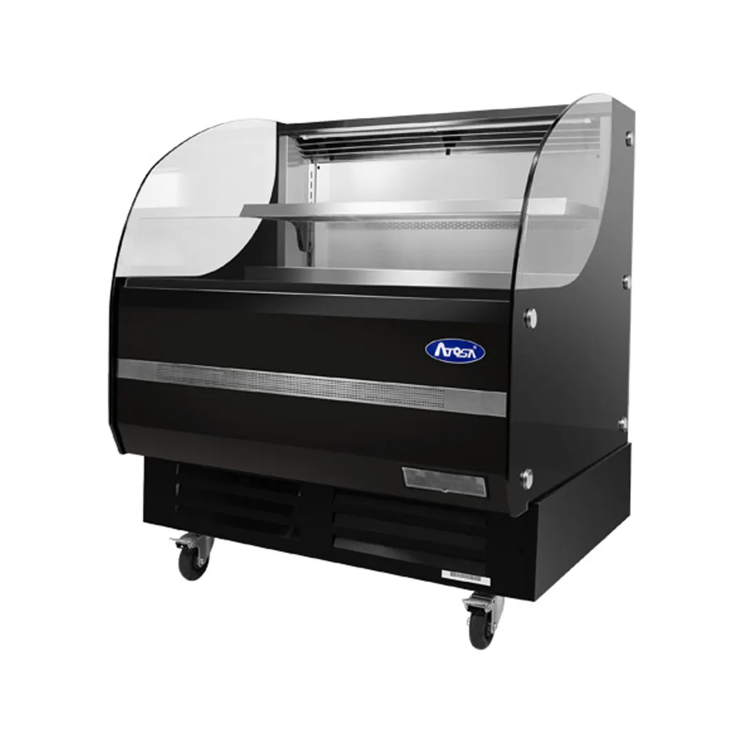 Atosa USA ATHOM-39 38" Black Open Air Merchandiser w/ Glass Side, 6.18 cu. ft.