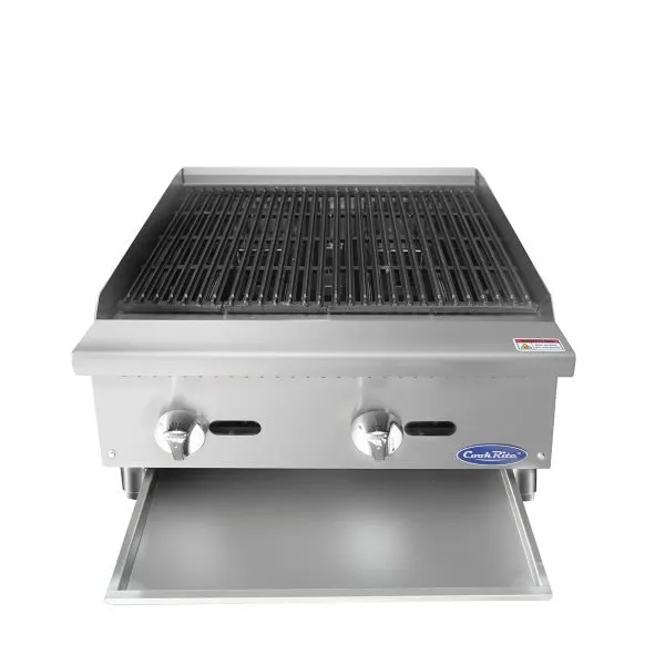Atosa USA ATRC-24 24" Countertop Gas Radiant Charbroiler w/ (2) Burners, 70.000 BTU