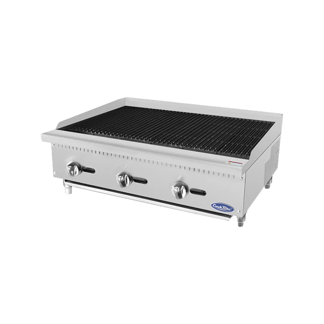 Atosa USA ATRC-36 36" Countertop Gas Radiant Charbroiler w/ (3) Burners, 105.000 BTU