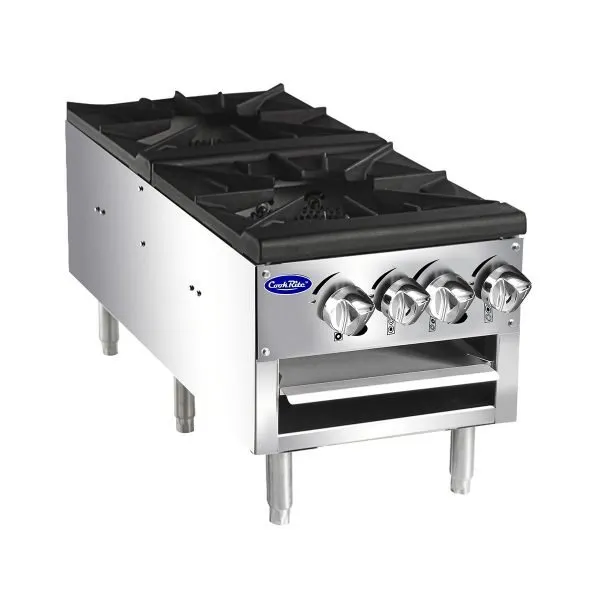 Atosa USA ATSP-18-2L 18" Gas Stock Pot Range (Stove) w/ (2) Three Ring Burners, Low Height, 160.000 BTU