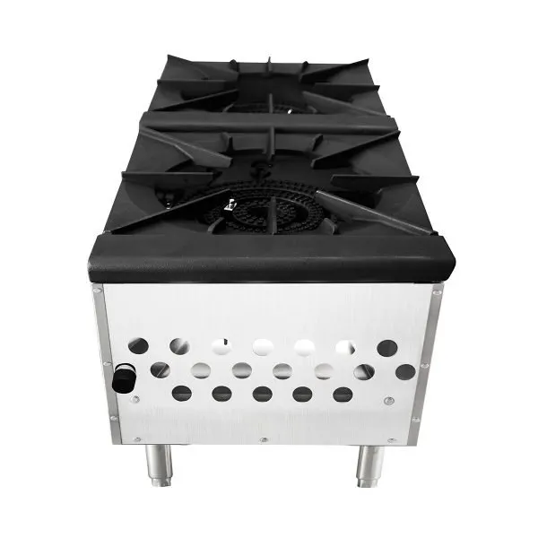 Atosa USA ATSP-18-2L 18" Gas Stock Pot Range (Stove) w/ (2) Three Ring Burners, Low Height, 160.000 BTU