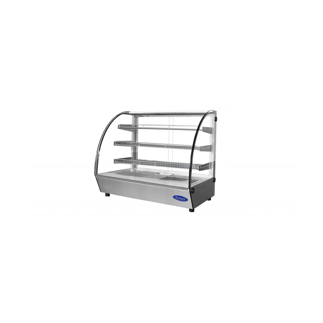 Atosa USA CHDC-44 27" Countertop Heated Display Case, (2) Door, (3) Shelves, 4.4 Cu. Ft. Capacity