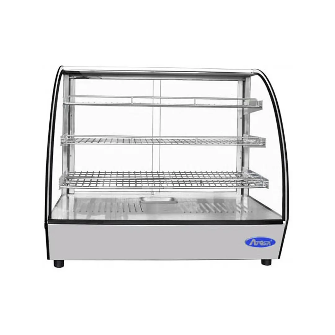 Atosa USA CHDC-44 27" Countertop Heated Display Case, (2) Door, (3) Shelves, 4.4 Cu. Ft. Capacity
