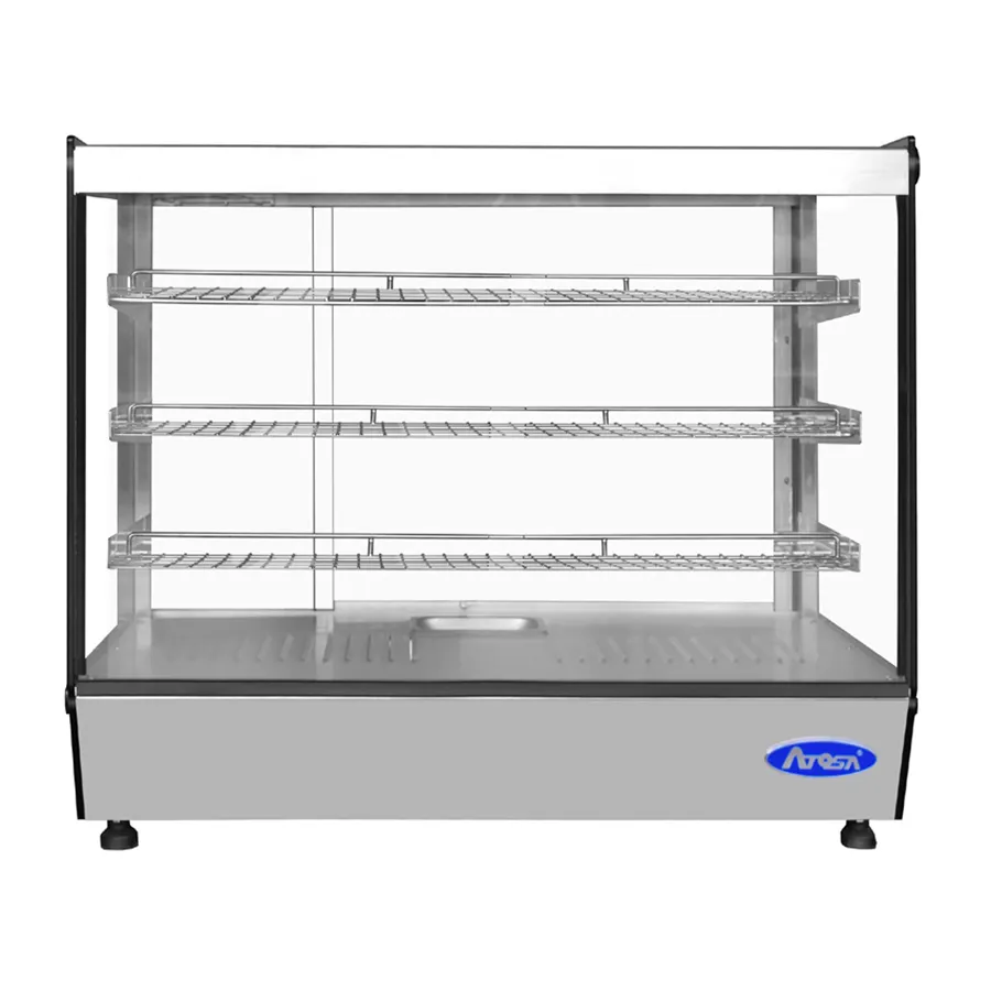 Atosa USA CHDS-53 27" Countertop Heated Display Case,( 2) Door, (3) Shelves, 5.3 Cu. Ft. Capacity