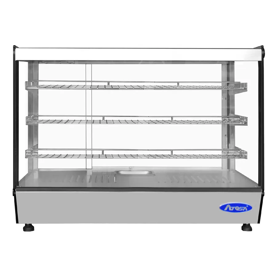 Atosa USA CHDS-71 35" Countertop Heated Display Case, (2) Door, (3) Shelves, 7.1 Cu. Ft. Capacity