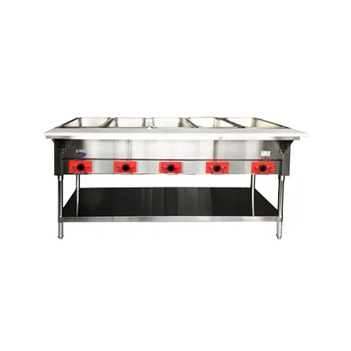 Atosa USA CSTEB-5C 72" CookRite Steam Table, Dry or Wet Heat, 5 Pan Capacity, 3.75 kW