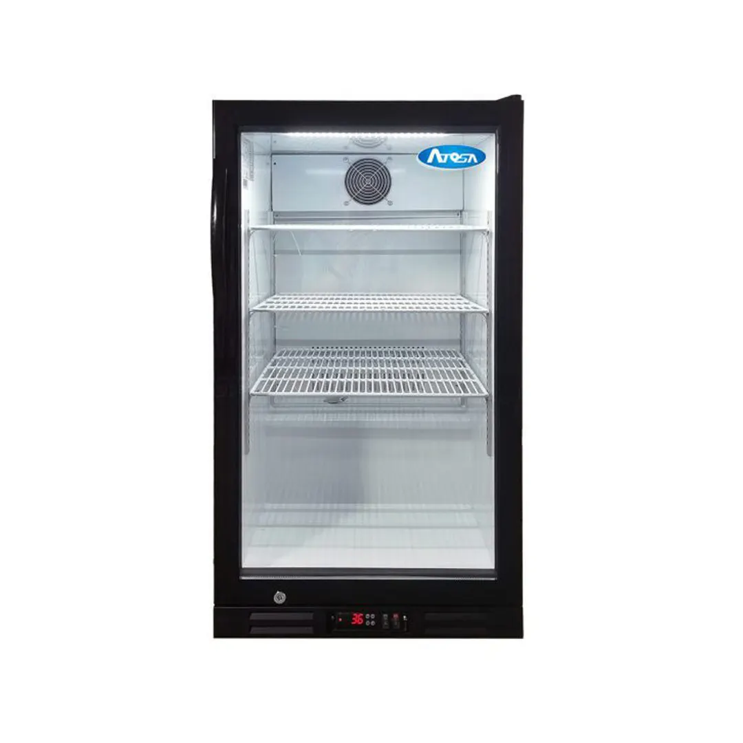 Atosa USA CTD-7T - 38" Countertop Glass Door Refrigerator, 7 cu ft, Black/White, LED, R600a, 115V