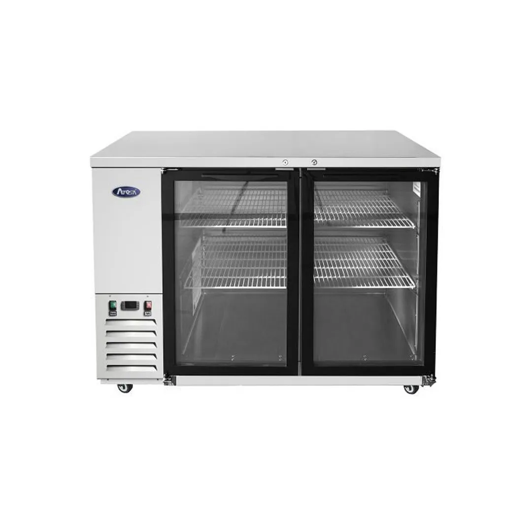 Atosa USA MBB59GGR 57" Two Section Back Bar Cooler with Glass Door, 17.3 cu. ft.