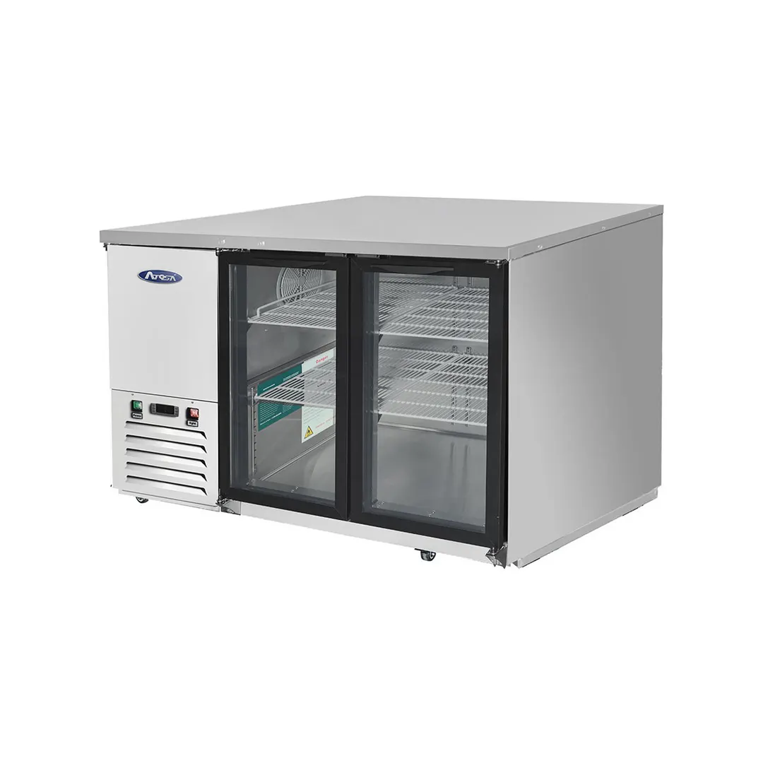 Atosa USA MBB59GGR 57" Two Section Back Bar Cooler with Glass Door, 17.3 cu. ft.