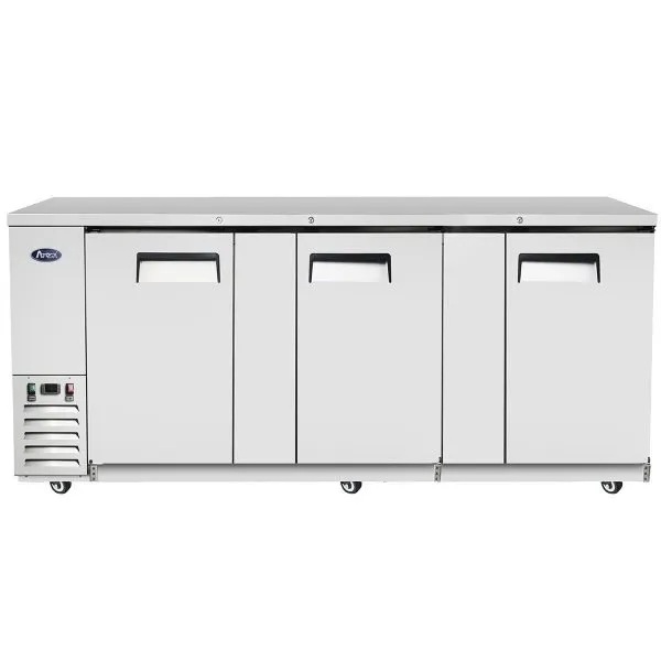 Atosa USA MBB90GR 89" Three Section Back Bar Cooler with Solid Door, 30.1 cu. ft.